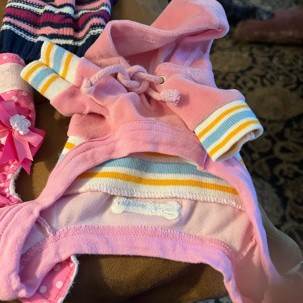 Bundle of Dog XXS SLEEPERS, sweaters and diaper cover